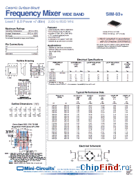 Datasheet SIM-83+ manufacturer Mini-Circuits